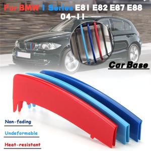 자동차 그릴망 튜닝 M Power BMW 호환 1 시리즈 E81 E82 E87 E88 2004-2011 레이싱 프론트 그릴 스트립 3