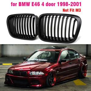 자동차 그릴망 튜닝 광택 블랙 프론트 신장 그릴 슬랫 스타일 For BMW 호환 E46 4 도어 1998 1999 2000 200