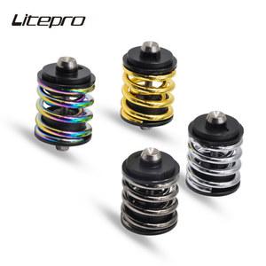 LITEPRO BMX 접이식 자전거 더블 레이어 리어 쇼바 샥 쇼크 스프링 서스펜션 티타늄 나사 로드 브롬톤 자전거용 업소버