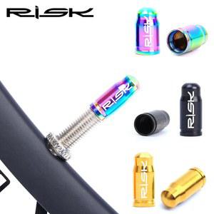 자전거 밸브 캡 튜브 뚜껑 마개 RISK 경량 티타늄 합금 산악 도로 타이어 프레스타 슈레이더 에어 깍지 먼지 커버 부품 2개