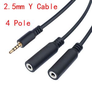 영상선 스테레오 오디오 Y 스플리터 케이블 2.5mm 수 2 암 어댑터 4 극 30cm