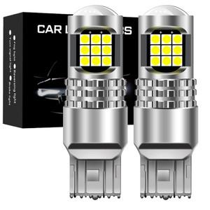 ASLENT-2x7443 7444 T20 W21/5W LED 조명 Lada Kalina Granta Vesta DRL LED 전구 6500K 화이트 슈퍼 브라