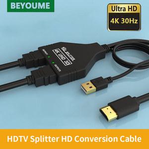 영상선 HDMI 호환 분배기 스위치 USB 전원 라인 포함 3D 비디오 스위처 허브 DVD HDTV Xbox용 1 입력 2 출력 4K 1x2 in Out