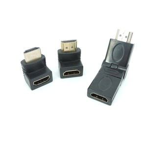 영상선 조절식 HDMI 호환 암 수 커넥터 90도 270 도 컨버터 직각 어댑터 엘보 HDTV TV 비디오 케이블 A7