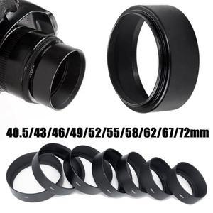 캐논용 금속 렌즈 후드 니콘 카메라 액세서리 공용 차양 40.5mm 43mm 52mm 72mm