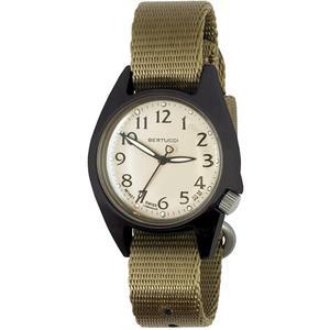 BERTUCCI M-2Ra 여성용 필드 시계 | 샌드 다이얼/블랙 케이스-350 필드 카키 컴포트-웹 밴드, 샌드, 캐주