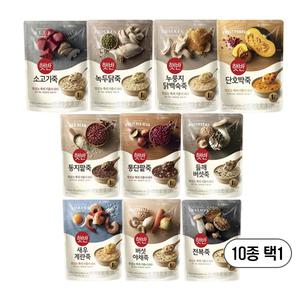 햇반 비비고죽 파우치 420g 골라담기[소고기죽 전복죽 야채죽 닭백숙죽 새우계란죽 동지팥죽 단호박죽]