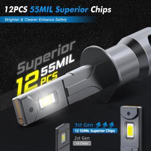자동차 조명 BEVEE 70W 12000LM H1 H3 LED 전구 CANBUS 오류  880 881 자동차 용 안개등 6000K  조명  크기