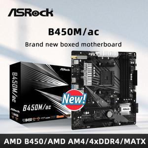 ASRock 브랜드의 새로운 B450M/AC 마더보드 AMD AM4는 Ryzen 5800X3D CPU 4133 MHZ 4xDDR4 M.2 mATX를 지원