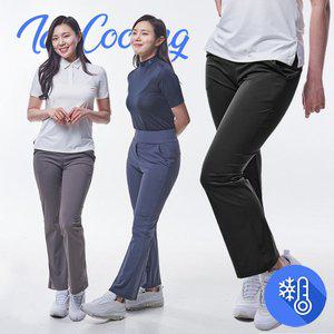[이지바이] 쿨링케어 여성 트리코트 아이스쿨링 슬림 부츠컷 밴딩 트레이닝 바지(SI41LP042W)