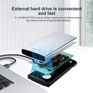 듀얼 베이 M.2 SSD 케이스, PC용 어댑터, C타입 USB 10Gbps HDD 도킹 스테이션, SATA NVME NGFF 프로토콜