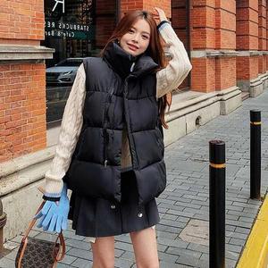 [HYIJUT24_4B]조끼패딩 사선 베이직 지퍼 여성 무지