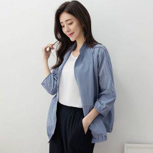 [엄마옷드리다] 겉옷 바람막이 야상 여성 봄 여름 아우터 40 50대 7부 루즈핏 면 경량 점퍼 간.._P30777...