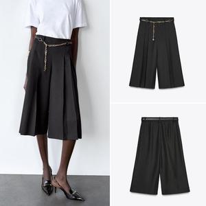 자라 zara 봄 롱 체인 벨트 버뮤다 팬츠 2143721 800