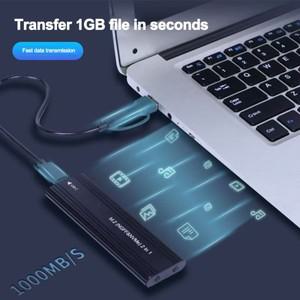M2 SSD 케이스 NVME SATA 듀얼 프로토콜 M.2-USB C타입 인클로저 어댑터, 디스크 박스, 키 및 B & 지원