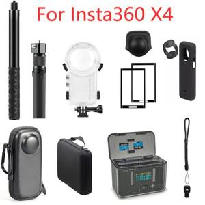 Insta360 X4 다이브 케이스 용 액세서리 셀카 스틱 배터리 충전 박스 보관 가방 렌즈 커버 화면 보호기 손