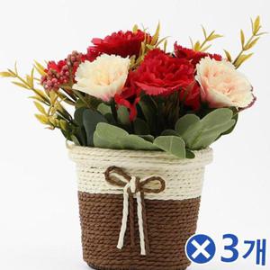 어버이날 카네이션 조화 화분 레드x3개 인테리어식물