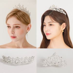[릴리드레스] 화이트퀸 티아라 웨딩티아라 공주왕관 머리띠