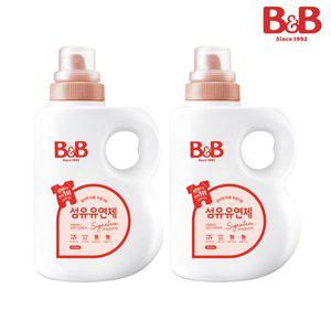 [비앤비]유아 섬유유연제 자스민&로즈 1500ml 용기 2입