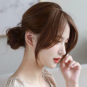 탑커버 볼륨 고급 인모 붙임 앞머리 부분가발