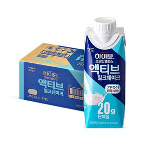 후디스 하이뮨 프로틴 액티브 밀크쉐이크 ZERO, 250ml, 18개