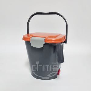 음식물쓰레기통5L 가정용 음식쓰레기통 5리터 거름망 배수구멍 잔반통 칩꽂이없음 진회색