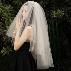 셀프웨딩 허리기장 숏베일 면사포 리마인드 브라이덜샤워 스냅사진 2단