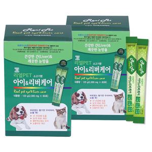 리얼펫 아이&리버케어 강아지 고양이 눈 간 영양제 60스틱x2박스