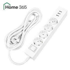 홈365 국산 USB 멀티탭 과부하차단 4구 5m / 고속충전 3포트