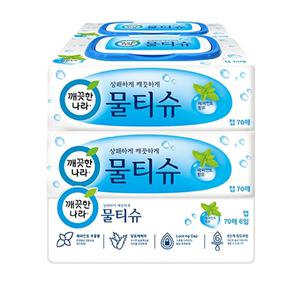 KDC)깨끗한나라)물티슈(캡형/70매x6입)
