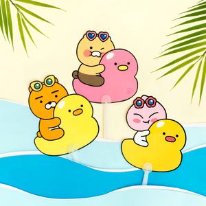 카카오프렌즈 춘식이 PP 부채 오리튜브 손잡이 미니 부체 개별포장 단체 행사 학생 선물 기념품