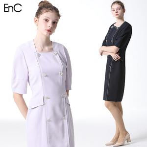 [이엔씨][EnC] 벨티드 버튼 원피스 (택가격 399000원)