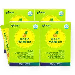 브로멜라인 파인애플 효소 100만 역가수치 30포 4박스 탄수화물 단백질 분해 효소