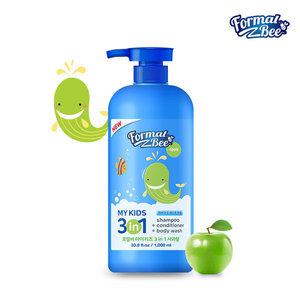 포멀비 키즈 3in1 어린이 샴푸+컨디셔너+바디 1000ml 애플향