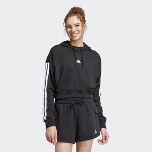 [아디다스](타임스퀘어점패션관)여성 데일리 봄가을 후드 크롭 티셔츠 JE0017 에센셜 3스트라이프 프렌...