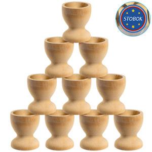 STOBOK 10pcs 나무 계란 홀더 부엌 지주 컵 탁상 냉장고 트레이 컨테이너 스토리지