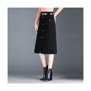여성패션 정장 스커트 모직 랩 체크 루즈핏 라인 추동 DL3