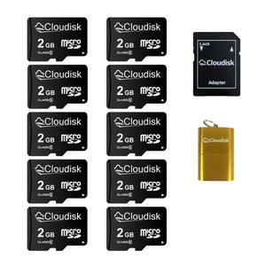 SD 어댑터, 카드 리더(2GB)가 포함된 10개의 마이크로 2GB 플래시 메모리 C6 클라우드리스크