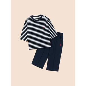[BEANPOLE KIDS] 7부 스트라이프 상하세트  네이비 (BI5241U08R)