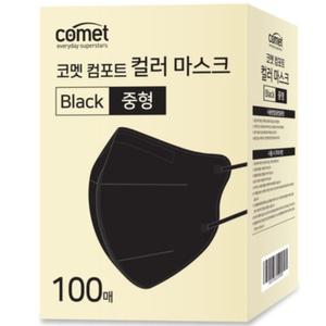 코멧 컴포트 컬러 마스크 새부리형 중형 레귤러핏 200개입 화이트 or 블랙 or 베이지