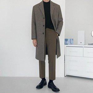 [엄지척]남자 체크 울코트
