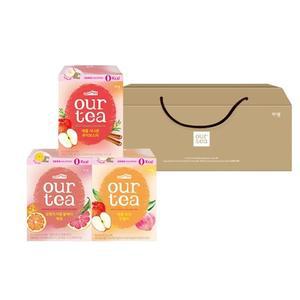 쟈뎅 [봄카페]아워티 DIY 제로 과일티 선물세트(애플피치우롱티8P+애플시나몬루이보스티8P+오렌지자몽블랙