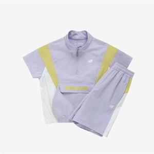 뉴발란스키즈 ESSENTIAL 우븐 스트레치 컬러배색 반집업 셋업 NK9YE2106U_(76)Light P