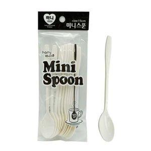 [기타]미니 스푼 15cm 10p 일회용 티스푼 커피 티포크