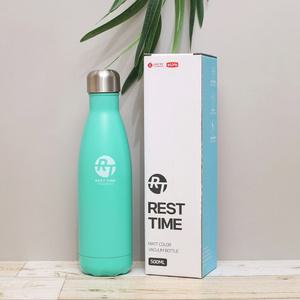 슬림 보온병 500ML 블루 진공 야외 대용량