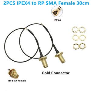 2PCS IPEX4 to RP SMA 여성 MHF4 피그 케이블 4G 5G NGFF M 2 Wifi 카드 무선 카드 모듈 용 동축 연장 케이블 30 CM