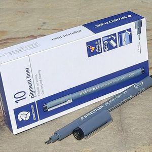 스테들러 0.5mm Fineliner pigment liner 블랙 1다스 문구반점 드로잉펜 일러스트펜 캘리그라피펜 데코펜