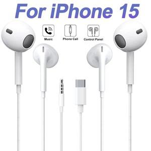C타입 유선 이어폰, 애플 아이폰 15 프로 맥스  원펄스 샤오미 레드미  USB C 이어버드, 마이크 포함