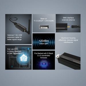 SONOFF ZB Dongle-P Zigbee 3.0 USB 동글 플러스 무선 Zigbee 게이트웨이 분석기 Zigbee2MQTT 안테나가 있