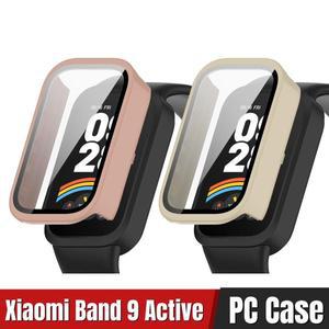 Xiaomi Band 9 용 하드 PC 케이스 유리 Miband 9active 풀 커버 쉘의 액티브 스크린 보호 필름 액세서리